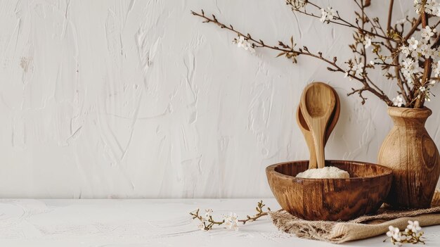 Rustykalna kuchnia z naczyniami